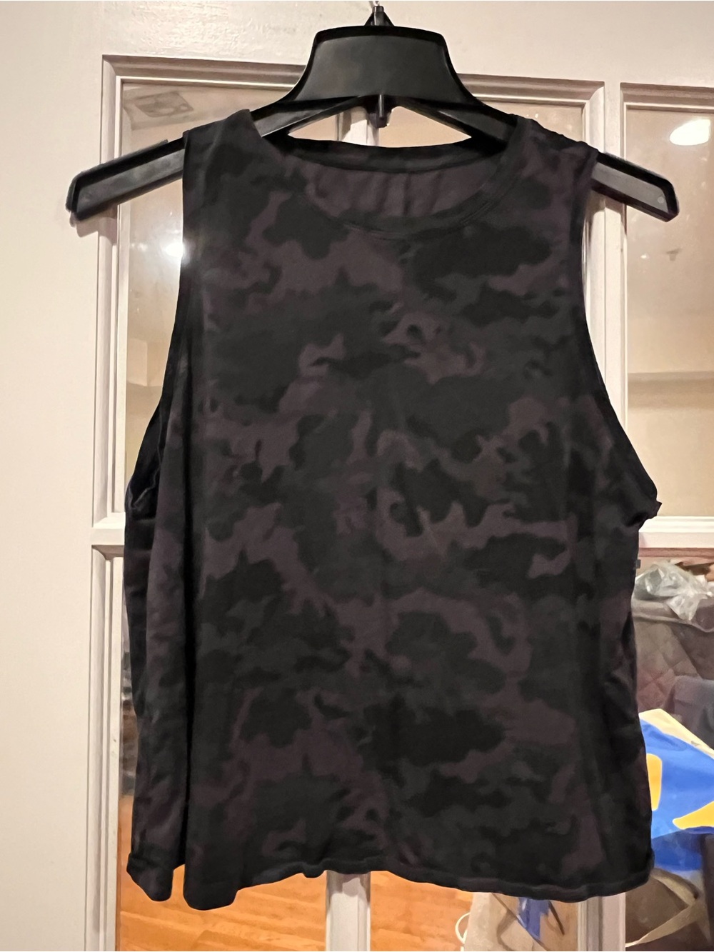 CRZ YOGA Black and Charcoal Camo Muscle Tank